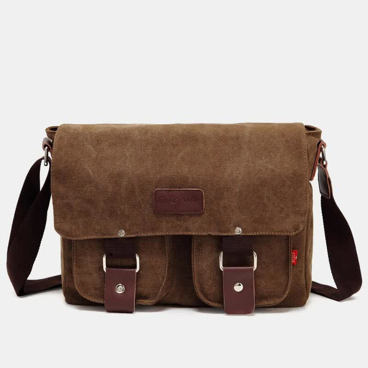 Canvas-Umhängetasche für Herren, mehrere Taschen, Vintage-Umhängetasche