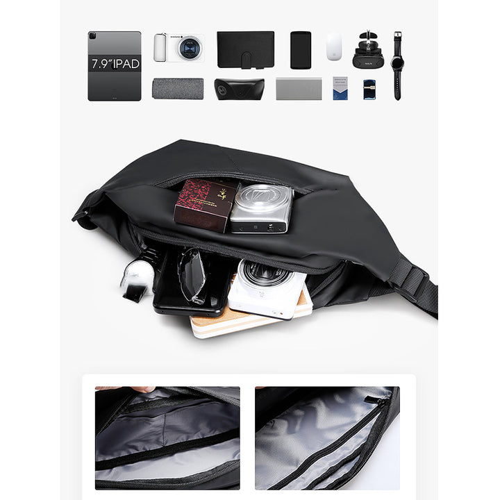 Kleine Brusttasche für Herren, funktionaler, wasserdichter, lässiger Tagesrucksack, Sling-Umhängetasche