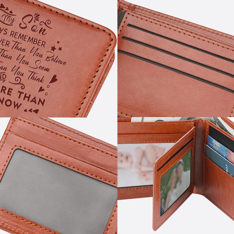 Geldbörse aus Leder mit Gravur „An meinen Sohn“ – bedeutungsvolles Geschenk