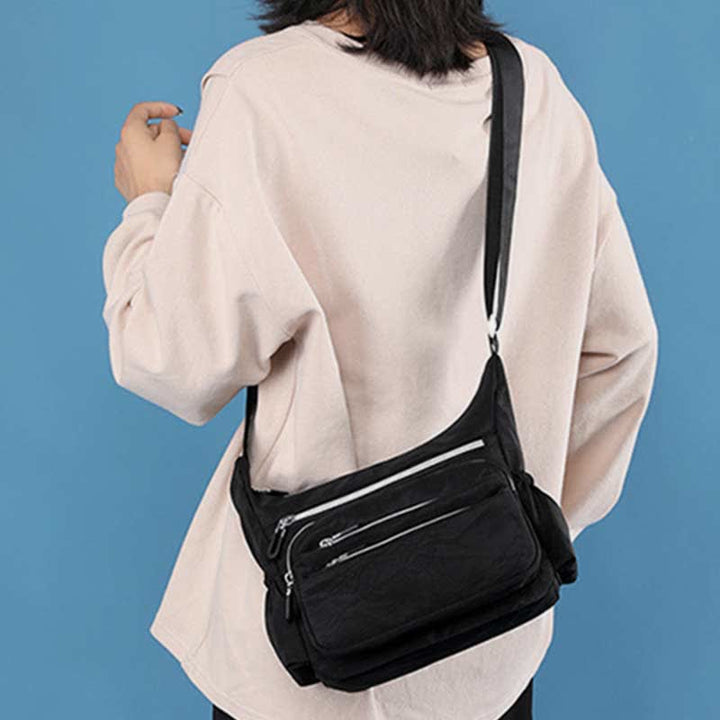 Leichte Nylon-Geldbörse mit mehreren Taschen für Damen, multifunktionale Umhängetasche