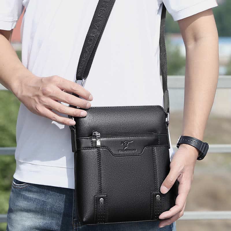 Kleine Umhängetasche aus Leder für Herren, lässige Business-Handtasche, Umhängetasche