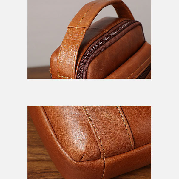 Große Retro-Umhängetasche aus echtem Leder