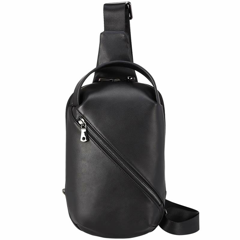 Herren Umhängetasche aus Leder, Schultertasche, Outdoor-Reisetasche, Brusttasche, Daypack