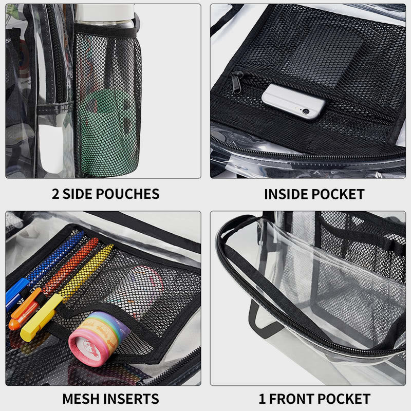 Rucksack für Schüler, transparentes PVC, Freizeit, täglicher Schulranzen