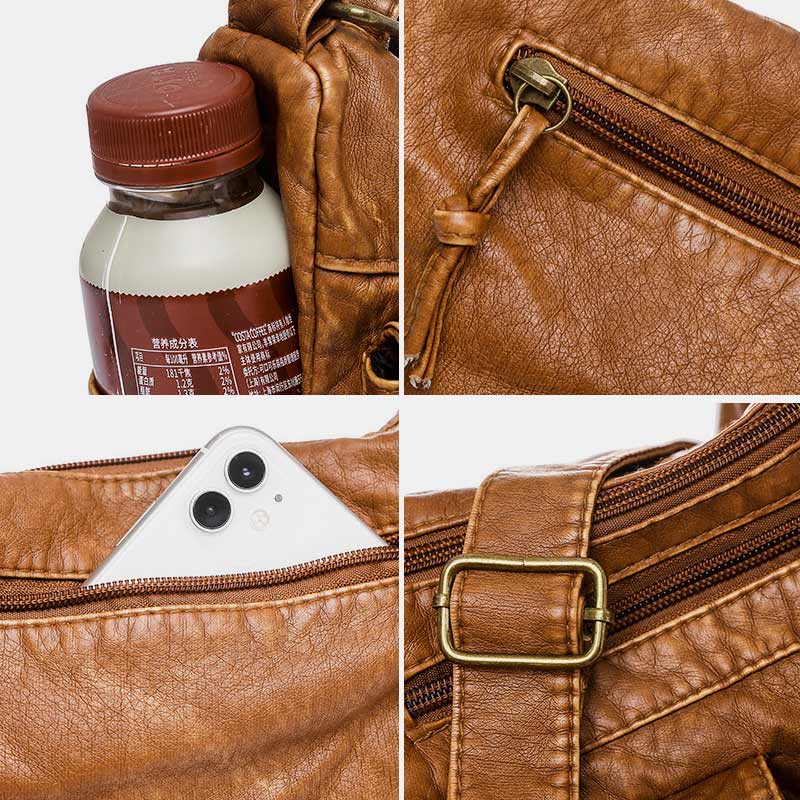 Umhängetasche im Vintage-Stil mit vielen Taschen und großem Fassungsvermögen