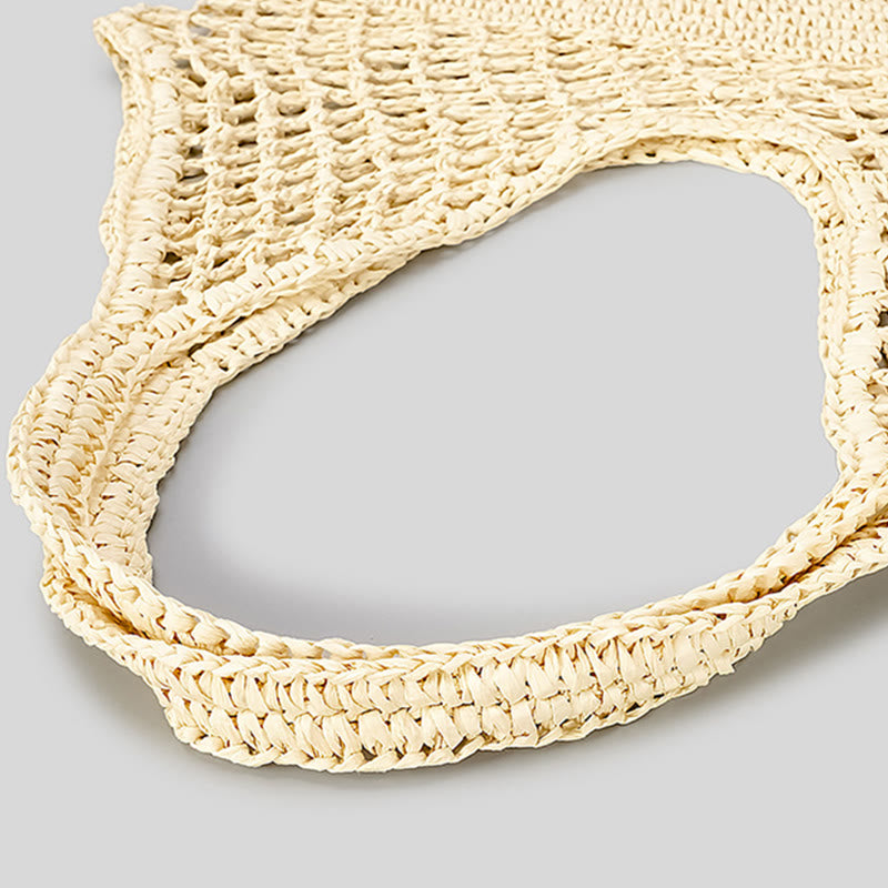 Strandtasche für Damen, gestrickte Retro-Handtasche mit ausgehöhlter Öffnung - image 25