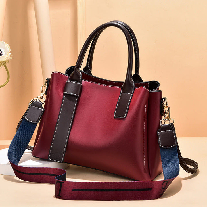 Damen Handtasche mit Henkel, modische Tragetasche mit 2 Schultergurten