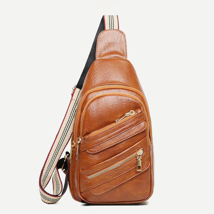 Sling Crossbody Rucksack Weiche Leder Schultertasche mit verstellbarem Riemen