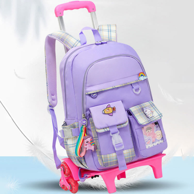 Schulrucksack für Kinder mit süßem Muster und Rollen