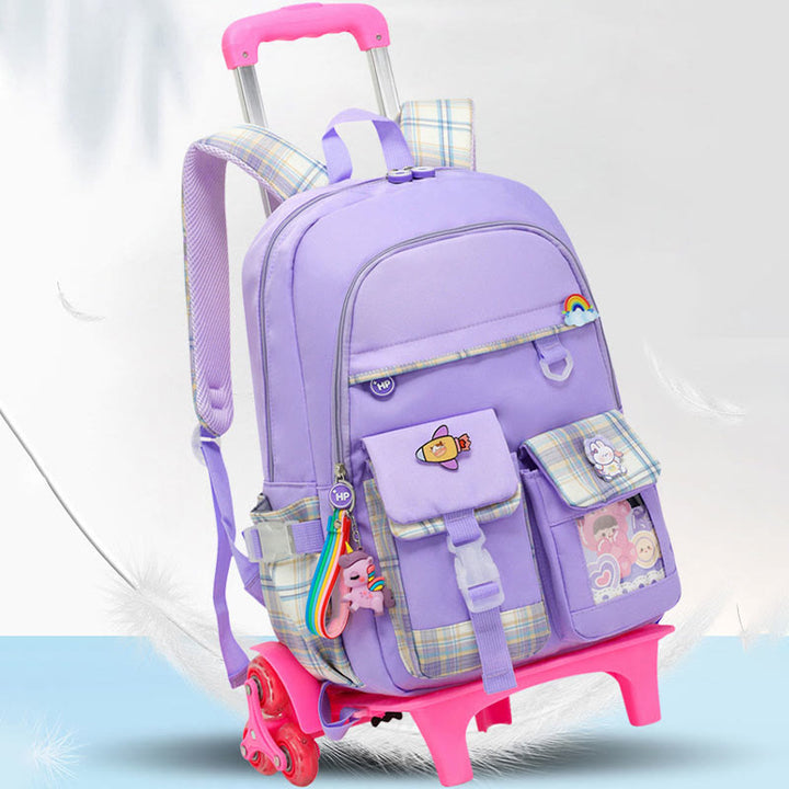Schulrucksack für Kinder mit süßem Muster und Rollen