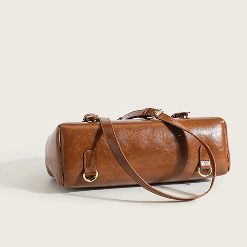 Rucksack für Damen, Vintage, Ölwachsleder, multifunktionale Umhängetasche