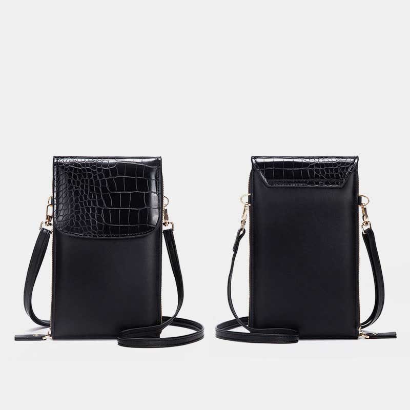 Schlanke, leichte Umhängetasche aus Leder für Damen, Handytasche, Kreditkartenhalter