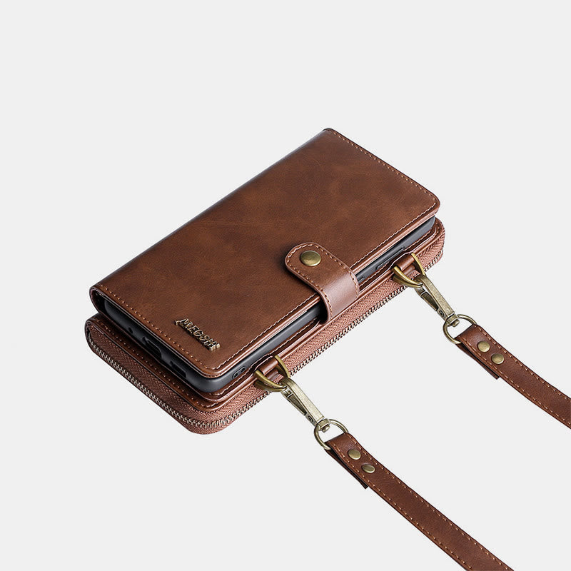 Brieftasche Handyhülle für iPhone Crossbody Multifunktionale PU Leder Brieftasche