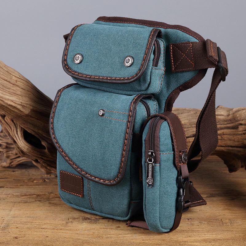 Beintasche für Männer, langlebige vertikale Outdoor-Sport-Canvas-Tasche