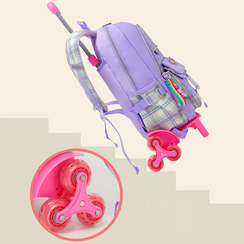 Schulrucksack für Kinder mit süßem Muster und Rollen