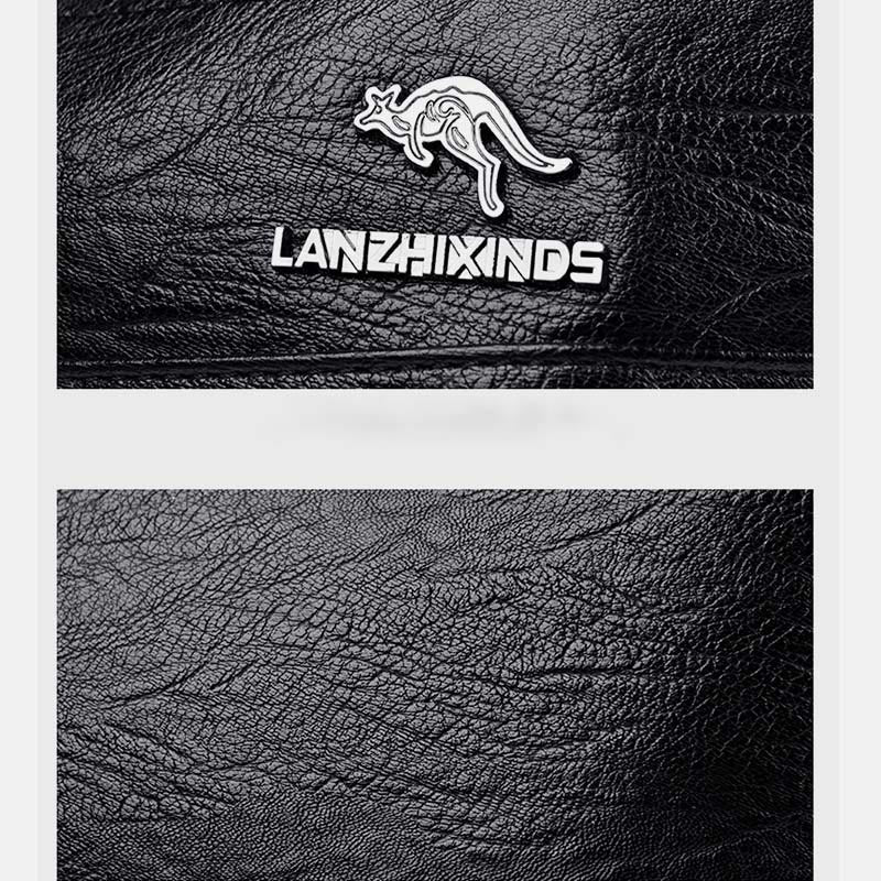 Handtasche aus Leder mit drei Fächern, kleine, lässige Umhängetasche