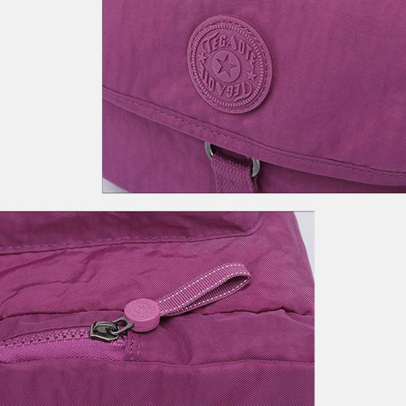 Damen Umhängetasche, leichte Schultertasche aus Nylon mit mehreren Taschen und Reißverschluss