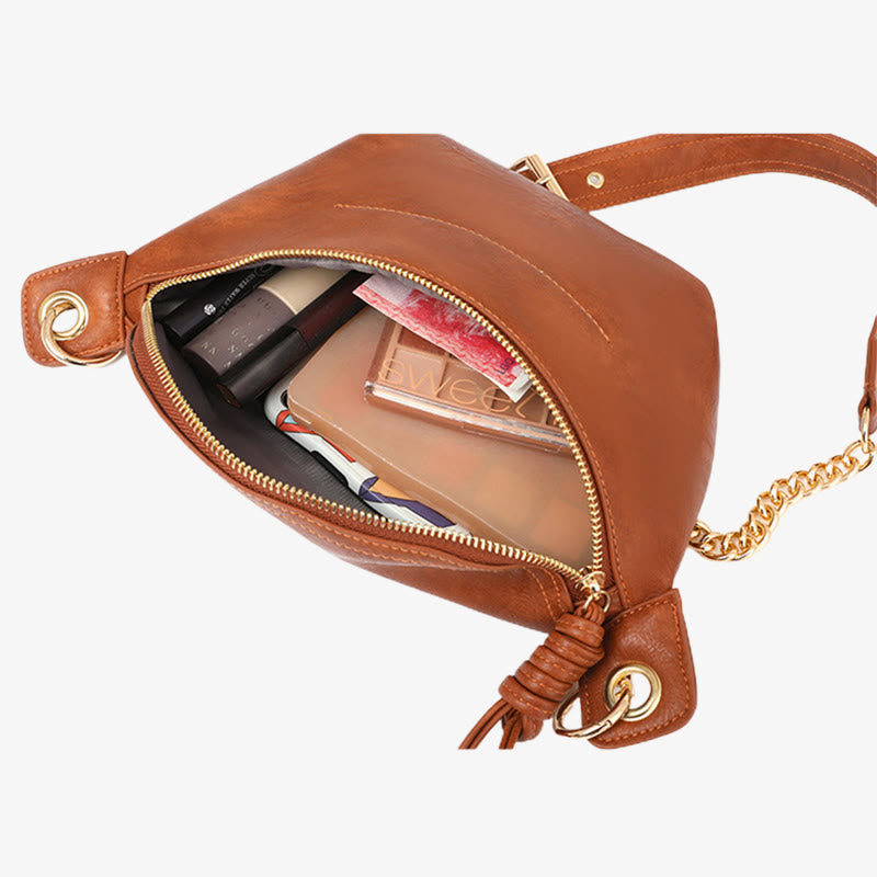 Schultertasche für Damen, PU-Leder, Retro-Reise-Umhängetasche