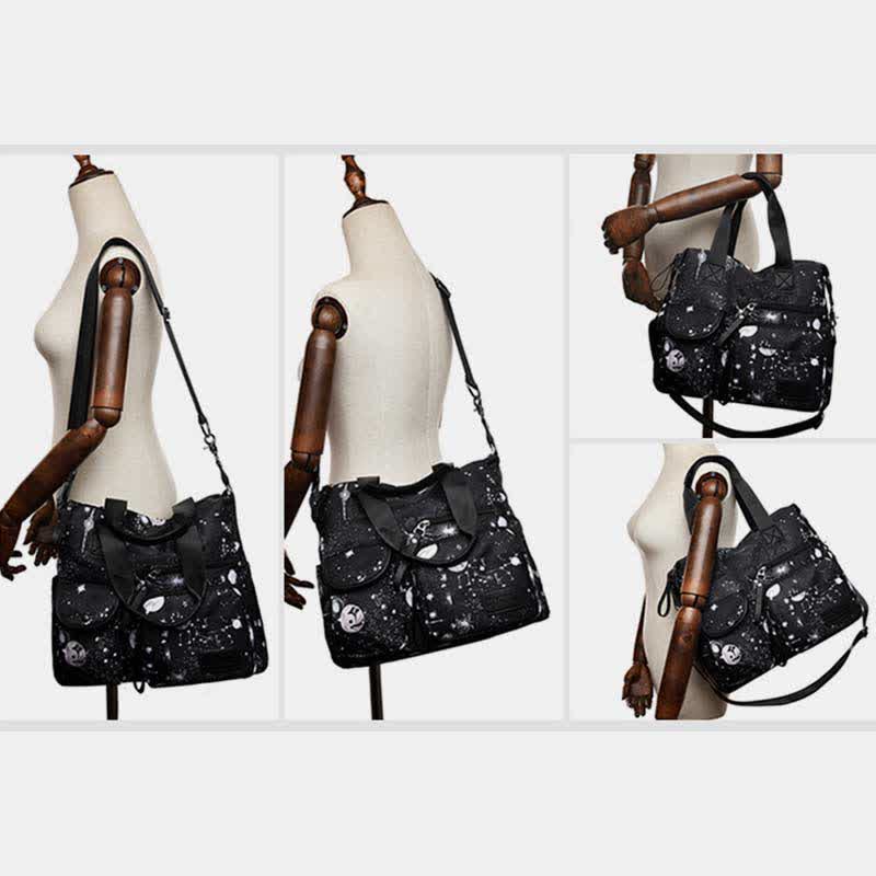 Leichte Tragetasche mit mehreren Taschen für Damen, Mehrzweck-Umhängetasche