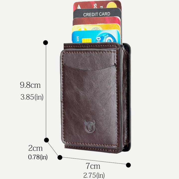 Geldbörse für Herren, minimalistisch, ausziehbar, Kartenhalter aus PU-Leder