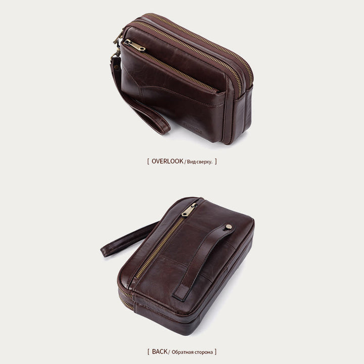 Echtes Leder Clutch Portemonnaie Geräumige Organisierte Handgelenk Geldbörse Fit 7,9" Handy