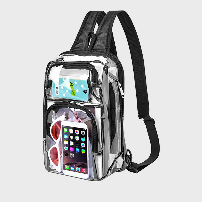 Schultertasche für Ausflüge, Sport, multifunktionaler transparenter PVC-Tagesrucksack