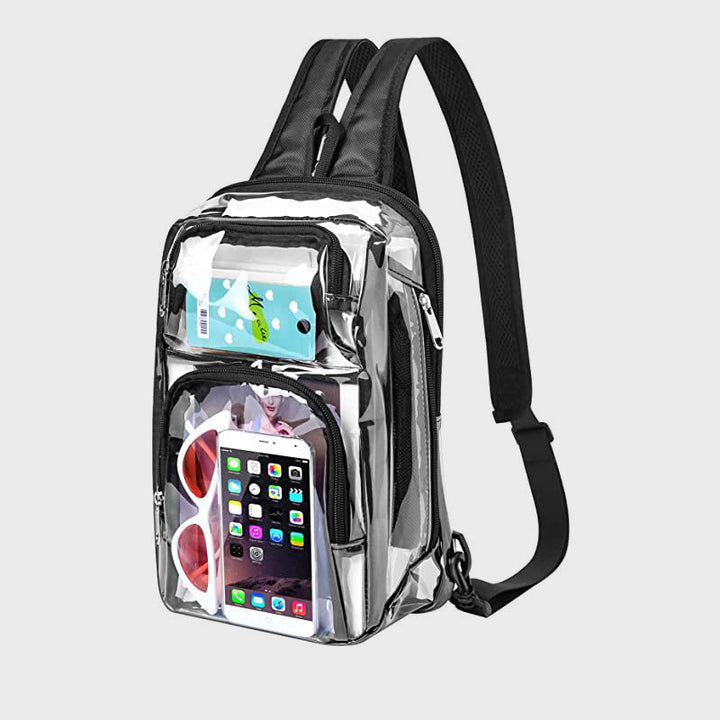 Schultertasche für Ausflüge, Sport, multifunktionaler transparenter PVC-Tagesrucksack