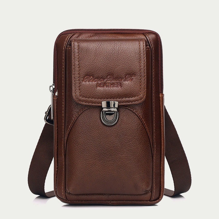 Kleine Umhängetasche für Herren, Business-Tasche aus echtem Leder, tragbar