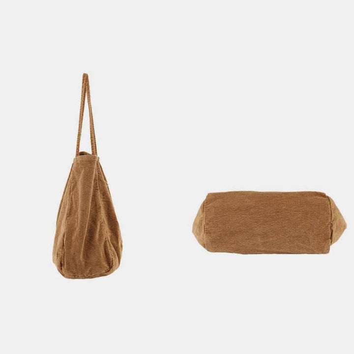 Extra große Cord-Tragetasche, lässige Einkaufstasche, Schulterhandtasche