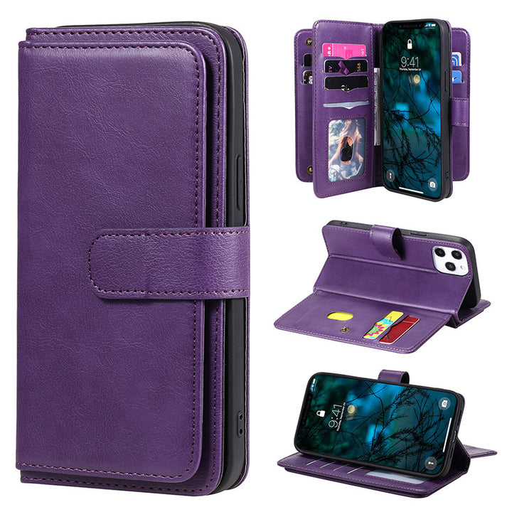iPhone-Wallet-Hülle, leichtes Flip-Case mit Kreditkartenfach
