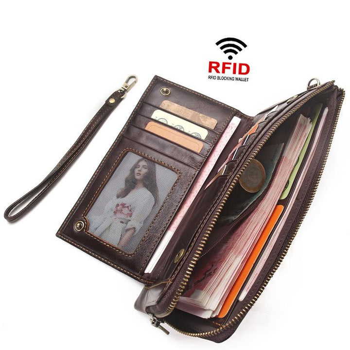 Multifunktions-RFID-Geldbörse aus echtem Leder