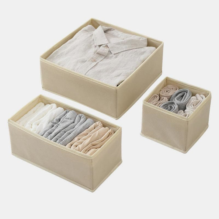 Aufbewahrungstasche für Zuhause, Vlies, sechsteiliges Set, faltbare Kleider-Organizer-Box
