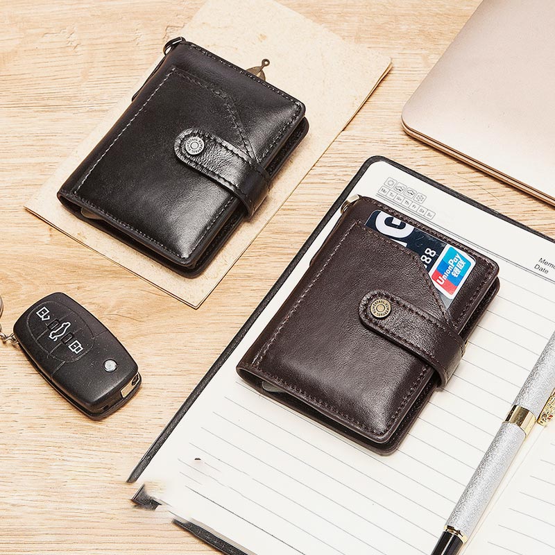 RFID Bifold Business Kurze Geldbörse mit Kette