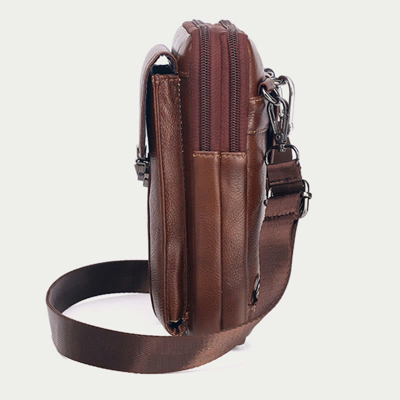 Kleine Umhängetasche für Herren, Business-Tasche aus echtem Leder, tragbar