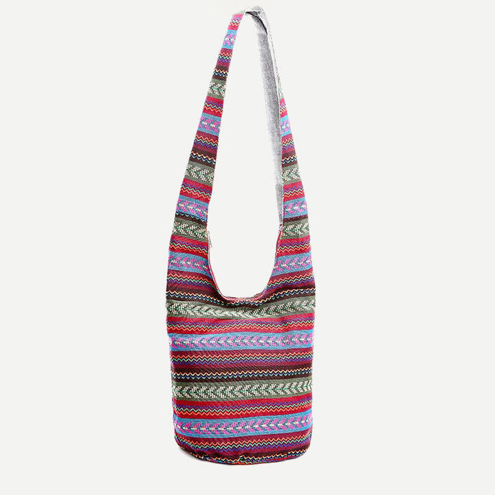 Umhängetasche für Damen, bedruckt, Blumenmuster, Leinen, volkstümlich