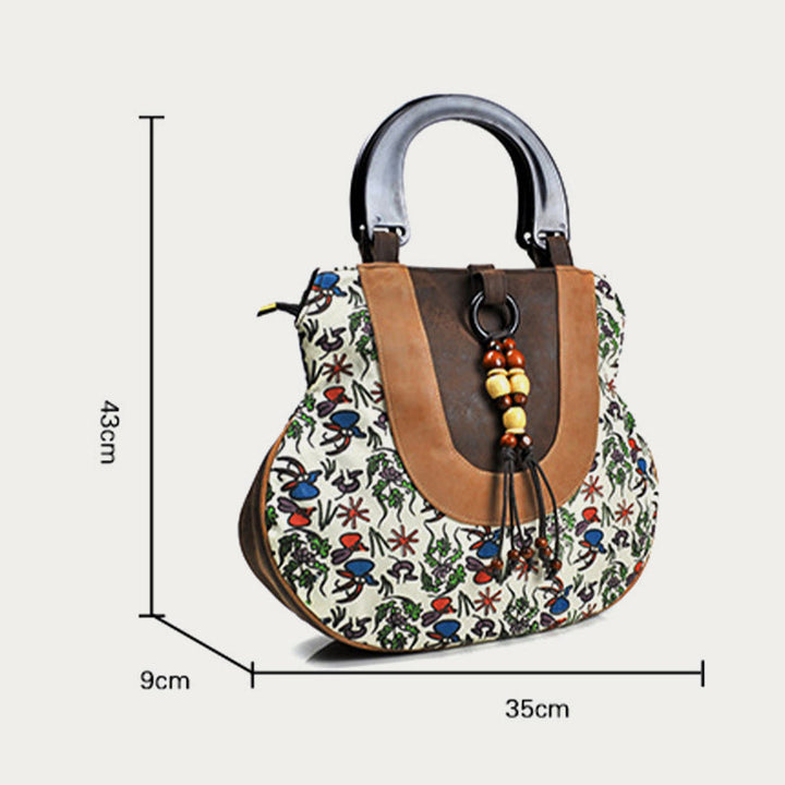 Top-Griff-Tasche für Frauen Ethno-Stil Druck Canvas Handtasche