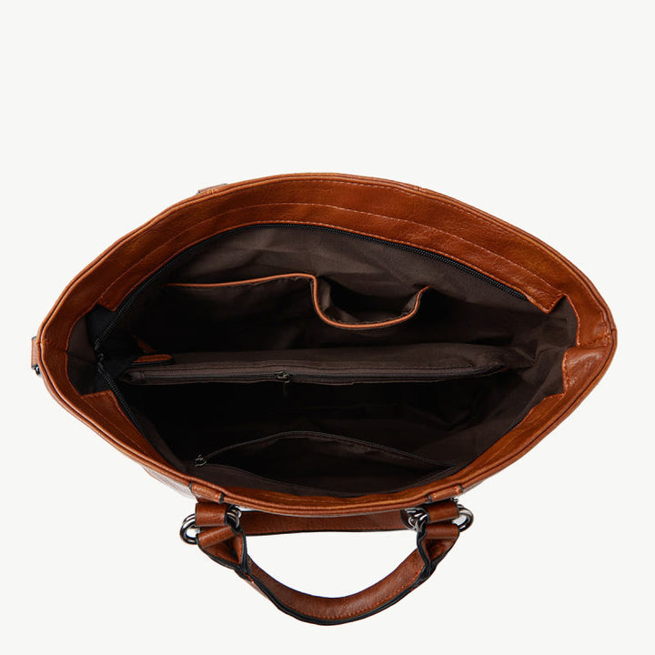 Große Reisetasche für Damen, minimalistische Handtasche aus schlichtem Leder