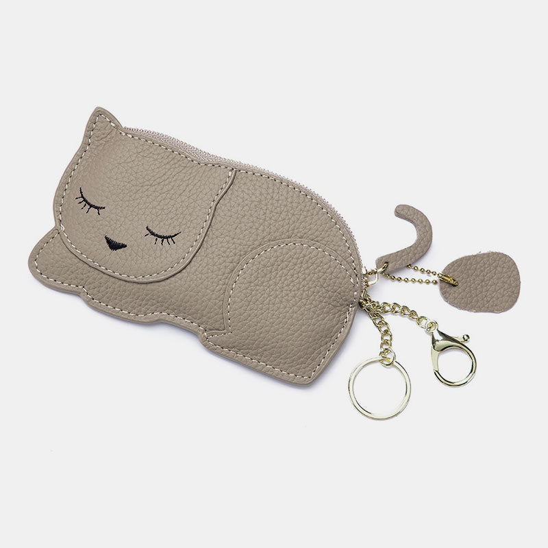 Süßes schmales Münzportemonnaie mit Katze