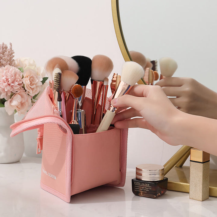 Aufbewahrungstasche für Damen, einfache vertikale Reise-Make-up-Tasche