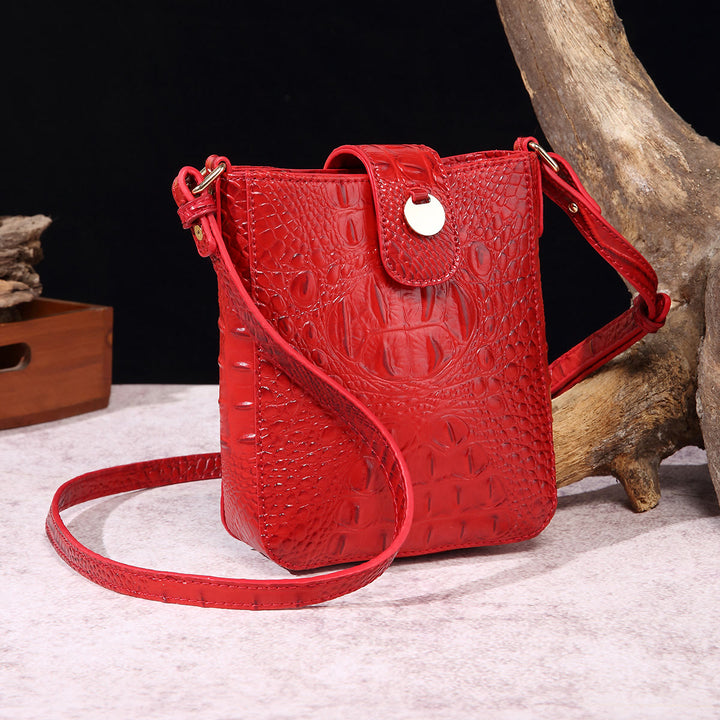 Umhängetasche für Damen, Retro-Krokodilmuster, Handytasche