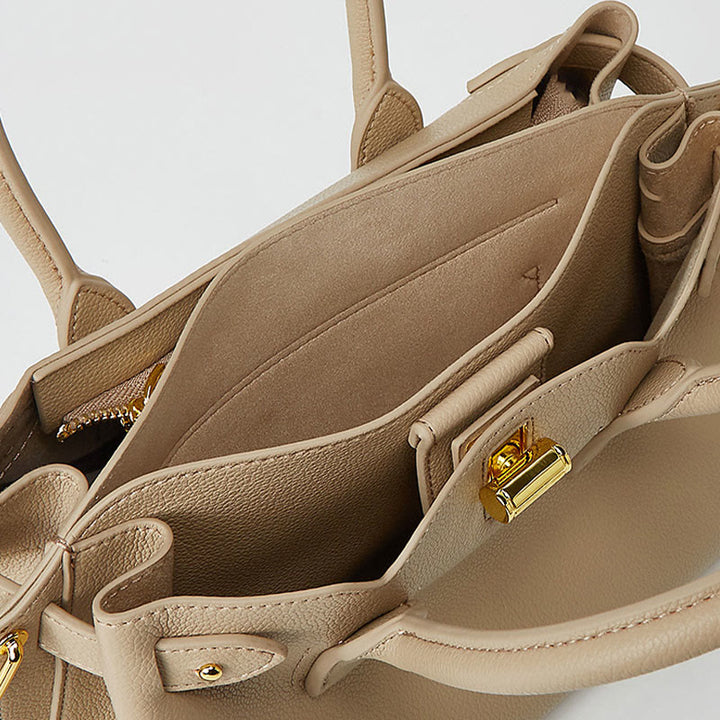 Elegante Handtasche für Damen, große, klassische Tragetasche aus veganem Leder