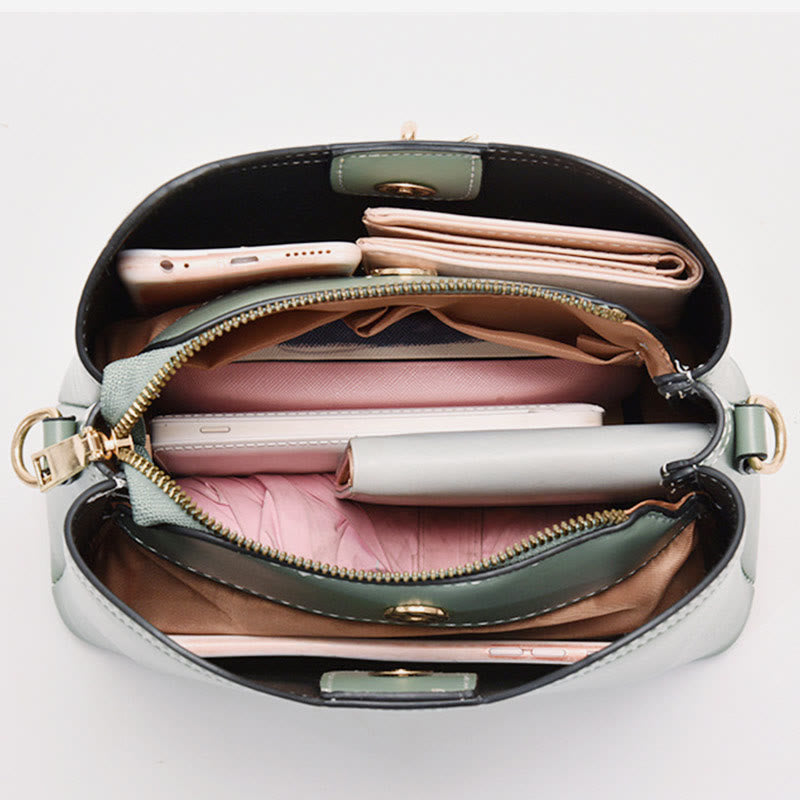 Umhängetasche für Damen, schlichte Schultertasche aus Leder mit Schmetterlingsmotiv