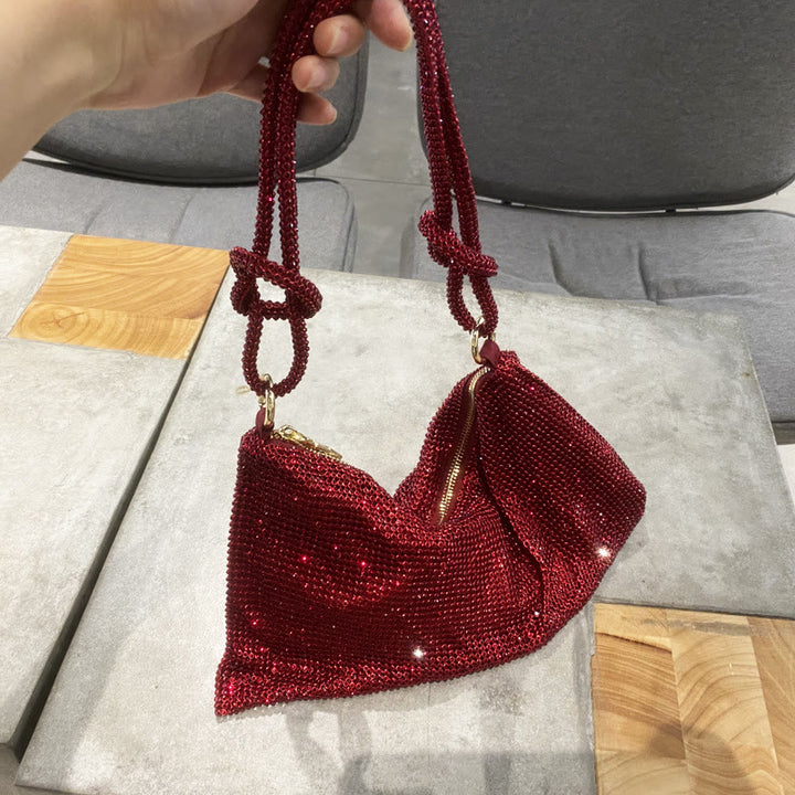 Umhängetasche für Damen mit funkelnden Diamanten, mehrere Farben, Handtasche
