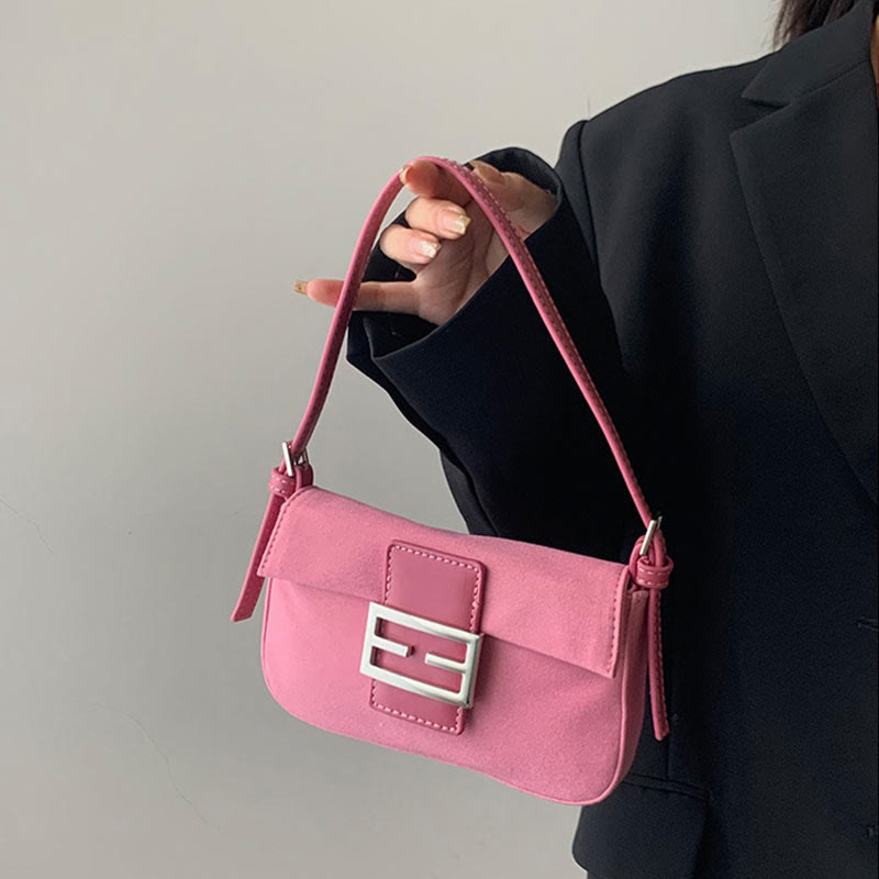 Umhängetasche für Damen, Vintage, mattrosa, elegante Handtasche