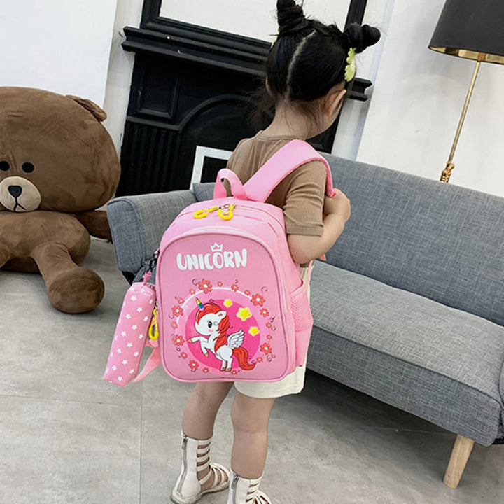Rucksack für Kinder mit Cartoon-Druck, süßes Einhorn, Kindergarten-Schultasche