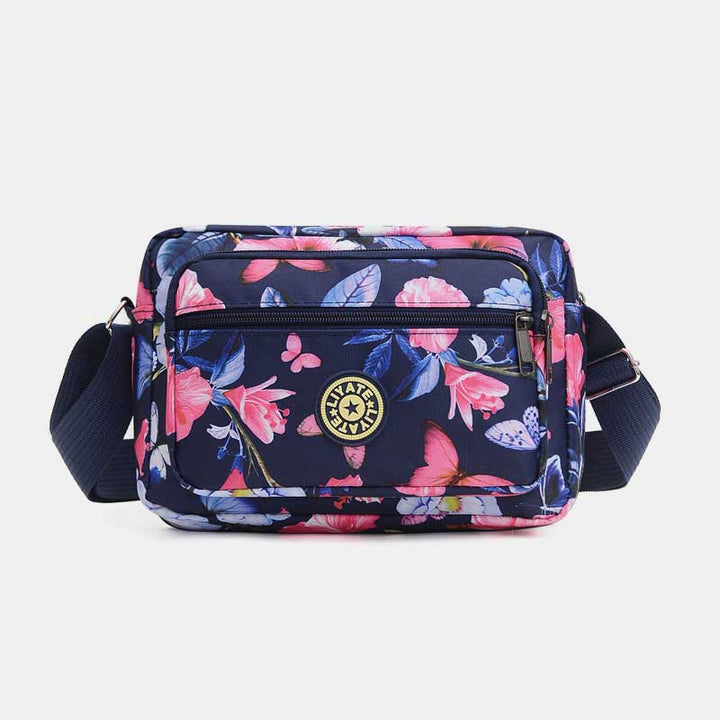 Große Kapazität Bedruckte, robuste Schultertasche aus Nylon mit Umhängetasche