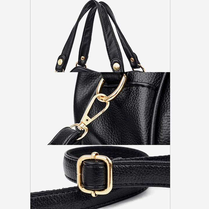 Damen Lederhandtasche mit mehreren Fächern, Umhängetasche, Hobo-Tasche