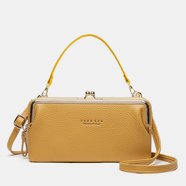 Multifunktionale Umhängetasche mit großem Fassungsvermögen und Kiss-Lock-Design - Gelb - image 19