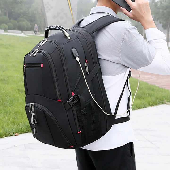 Extragroßer Business-Laptop-Rucksack mit mehreren Taschen und USB-Ladegerät