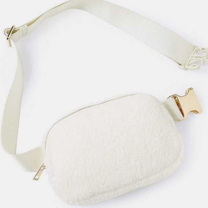 Leichte Hüfttasche für Damen und Herren, weiche und warme Schultertasche aus Plüsch